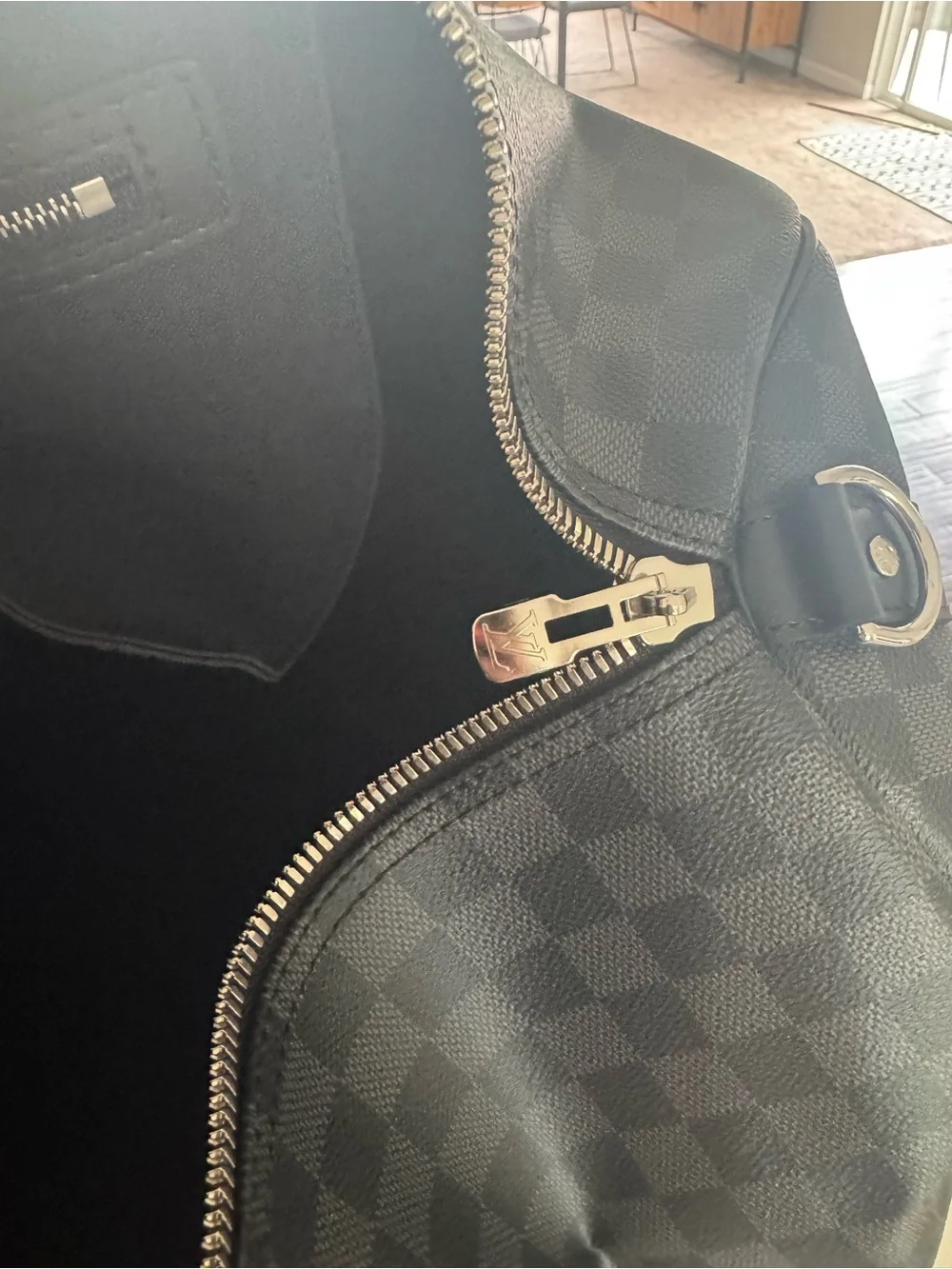 Louis Vuitton Black Damier Graphite Keepall Duffel with Top Handles